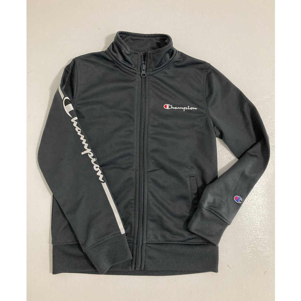 CHAMPION Boy's 7 Full Zip Track Jacket, Dark Gray